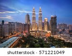 Twilight over Kuala Lumpur skyline