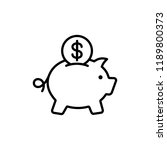 piggybank savings line outline... | Shutterstock .eps vector #1189800373