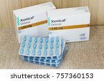 Small photo of Johor,Malaysia-November 18,2017. Xenical,drug for obesity problem by Roche, a Swiss multinational healthcare company