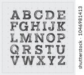 alphabet in style of a... | Shutterstock .eps vector #1046981413