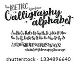the retro typeface calligraphy... | Shutterstock .eps vector #1334896640