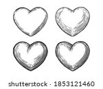 vector hearts set. black... | Shutterstock .eps vector #1853121460