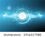 blue circle technology abstract ... | Shutterstock .eps vector #1916317580