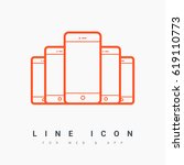 smart phone line vector icon | Shutterstock .eps vector #619110773