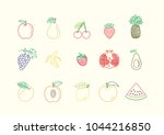 fruit icon set | Shutterstock .eps vector #1044216850