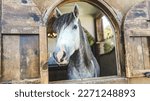 Small photo of White Horse house, Stable, horses