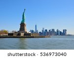 The statue of liberty and...
