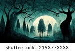 Haunted Forest Creepy Landscape ...