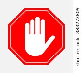 a red octagonal stop sign  stop ... | Shutterstock .eps vector #383273809