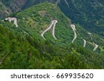 The famous hairpin curves of Alpe d'Huez - Tour de France