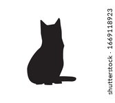 cute cat black silhouette... | Shutterstock .eps vector #1669118923