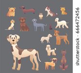group of purebred dogs.... | Shutterstock .eps vector #666472456