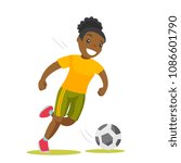 young black soccer player... | Shutterstock .eps vector #1086601790