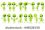 Set Of Aliens Standing With...