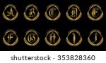 ornate gold alphabet a j | Shutterstock . vector #353828360