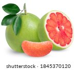 Red pomelo citrus fruit with...
