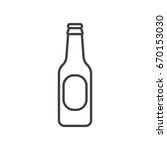Beer Bottle Line Icon.