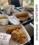 Small photo of BTL , INDONESIA - 12 JUNE 2022 - A fast food restaurant that excites the taste buds, with tender fried chicken and desserts plus soft drinks