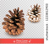 Realistic Dry Pine Cone With...