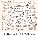 set of elegant decorative... | Shutterstock .eps vector #1432203506