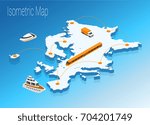 map europe isometric concept.... | Shutterstock .eps vector #704201749