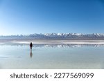 Chaka salt lake in qinghai  the ...