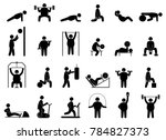 fat man fitness training.... | Shutterstock .eps vector #784827373
