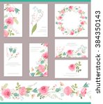 floral templates with cute... | Shutterstock .eps vector #384350143