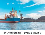 heavy harbour jib cranes in the ... | Shutterstock . vector #1981140359