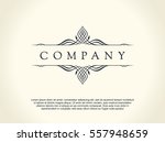 calligraphic luxury line logo.... | Shutterstock .eps vector #557948659