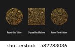 round calligraphic royal gold... | Shutterstock .eps vector #582283036