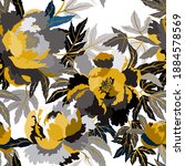 vintage seamless pattern with... | Shutterstock .eps vector #1884578569