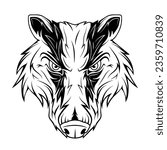 American Badger. Vector illustration of a wild animal. Angry brock