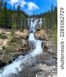 Tangle Creek falls - a multi-tiered waterfalls, located in the highway 93, way towards Jasper also known as Icefield parkway, Alberta Canada.