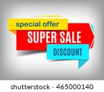 sale red banner. super sale... | Shutterstock .eps vector #465000140