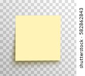 yellow sticky note isolated on... | Shutterstock .eps vector #582862843