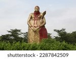 Small photo of Benin City - Edo State, Nigeria - August 14th, 2020 - Benin Chief Statue, at Oba Ovonramwen Square, Ring Road.