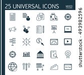 set of universal icons on... | Shutterstock .eps vector #493982596