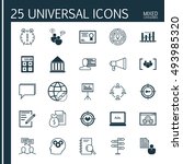 set of 25 universal icons on... | Shutterstock .eps vector #493985320