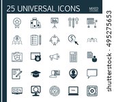 set of 25 universal icons on... | Shutterstock .eps vector #495275653