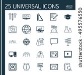 set of 25 universal icons on... | Shutterstock .eps vector #495576550