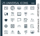 set of 25 universal icons on... | Shutterstock .eps vector #495576853