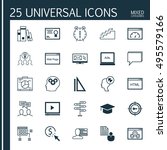 set of 25 universal icons on... | Shutterstock .eps vector #495579166