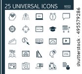 set of 25 universal icons on... | Shutterstock .eps vector #495579286