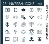 set of 25 universal icons on... | Shutterstock .eps vector #496725136