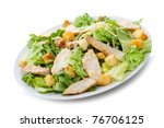 Caesar Salad On White Background