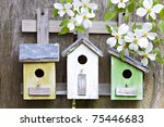 Three Cute Little Birdhouses On ...