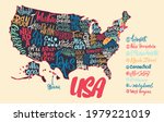 silhouette of the map of usa... | Shutterstock . vector #1979221019