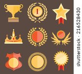 golden awards and achievements... | Shutterstock .eps vector #216528430