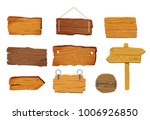wooden signs boards set with... | Shutterstock .eps vector #1006926850